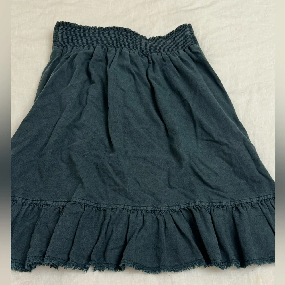 ANTHROPOLOGIE Pilcro Amora Ruffled Mini Skirt In Teal Blue Size XS Beach Coast - Picture 10 of 16